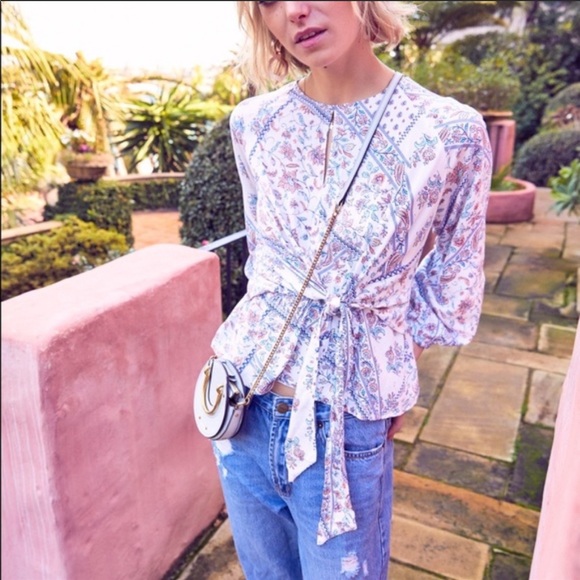 Blake print Gabriella front tie top - Picture 2 of 8